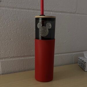 Red and Black Tumbler with Crystal Design